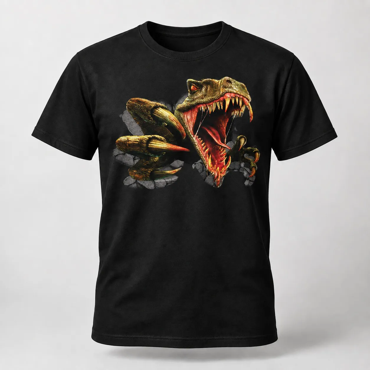 Playera negra con diseño estampado